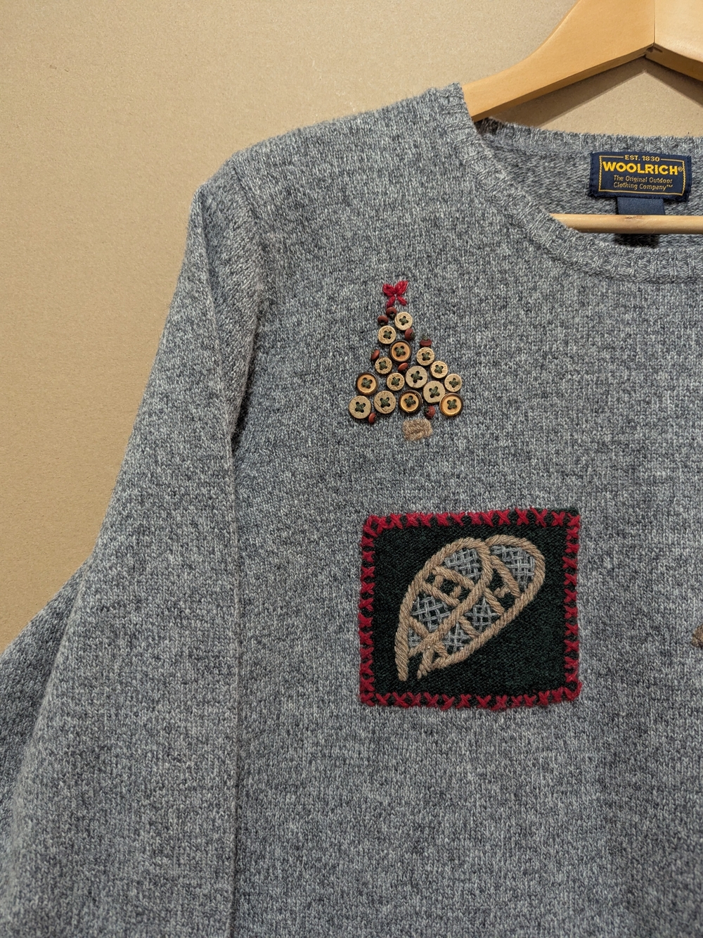 Woolrich Lambswool Cottage Sweater Cabin Charcoal Heather Medium Women's Knit - Picture 7 of 12